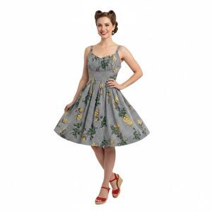 Retrospec'd Australia Striped Floral Sun Dress | Size USA 14 | Yellow Roses